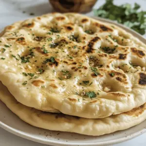 Hüttenkäse Knoblauch Naan (kein Hefe)