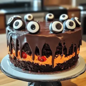 Halloween cake enjoyment with edible eyeballs