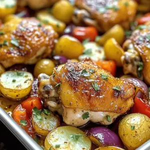 Schmackhaftes Blechpfanne Griechisches Hähnchen & Kartoffeln Rezept