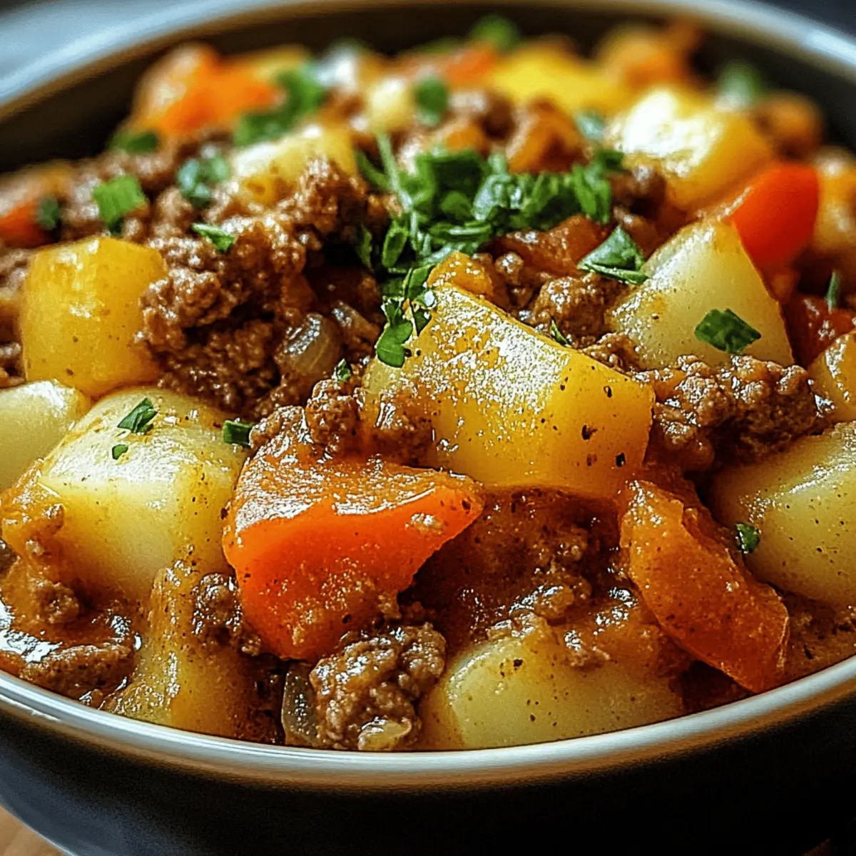 Bauerntopf mit Hackfleisch, Kartoffeln & Paprika