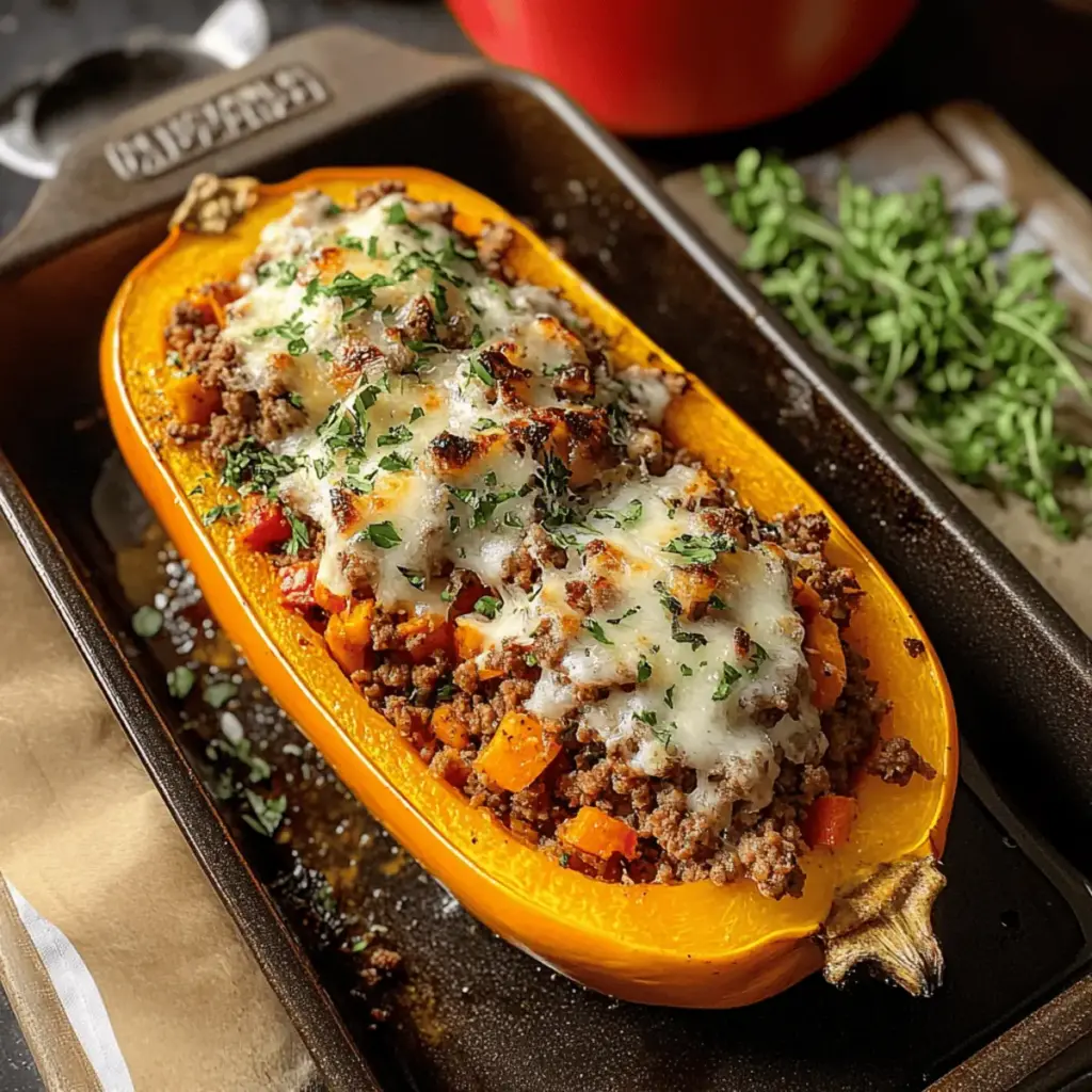 Butternut-Kürbis gefüllt