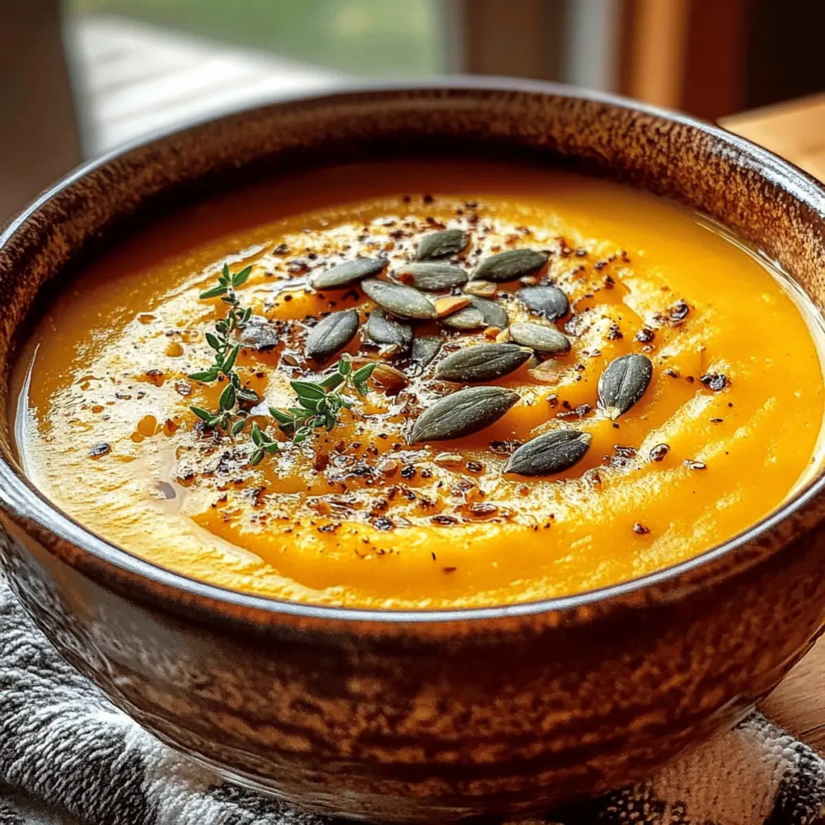 Wärmende Ernte Apfel- und Butternusskürbissuppe