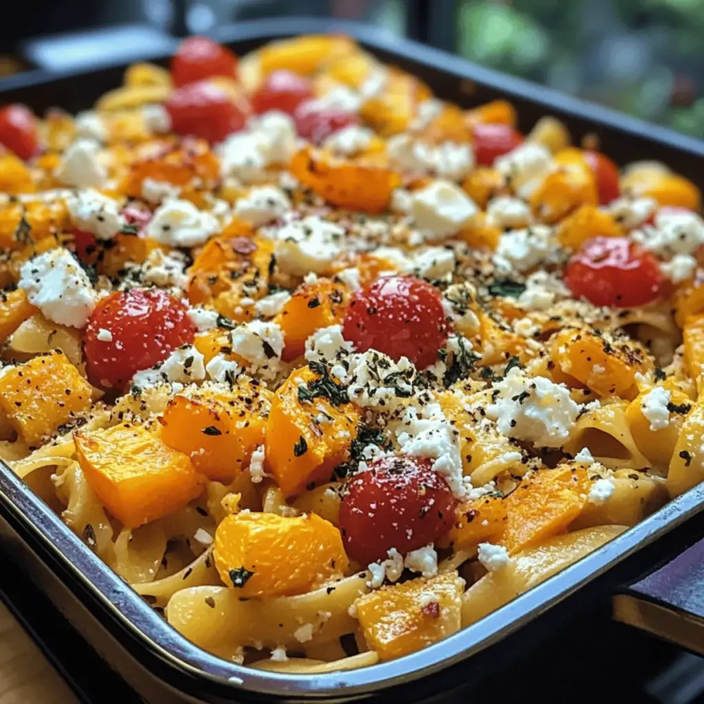 Pasta mit Kürbis und Feta